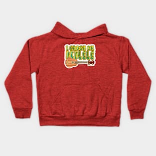 I crush on ukulele Kids Hoodie